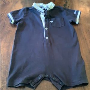 Authentic used boys Armani baby one piece outfit